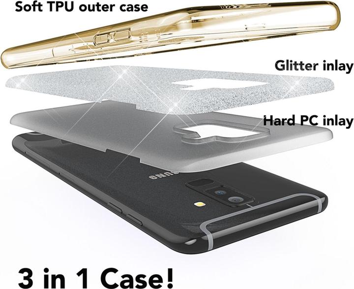 Immagine prodotto Nalia Custodia per cellulare Glitter (Samsung Galaxy A6+)