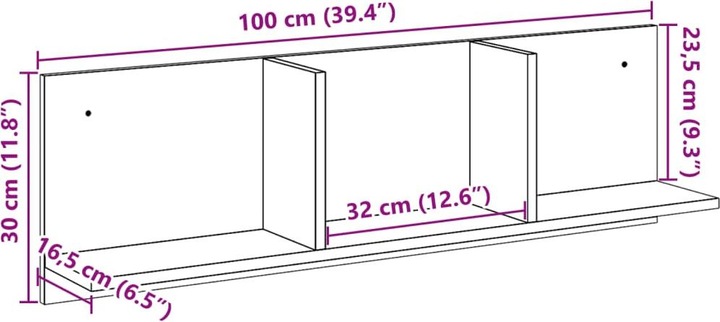 Immagine prodotto VidaXL Armadio a muro (100 x 16,5 x 30 cm)