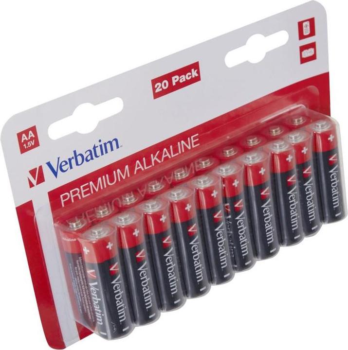 Image du produit Verbatim AA Alkaline (20 pcs, AA / LR6 / LR06 / Mignon / R6 / R14505)