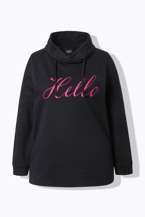 Produktbild Ulla Popken Sweatshirt, Classic Fit, HELLO, Stehkragen (46, 48)