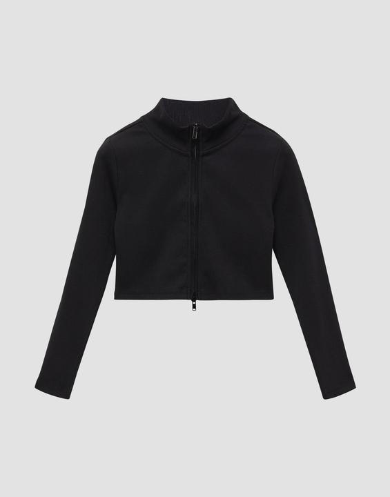 Produktbild s.Oliver Sweatshirt Jacke Kurze Sweatjacke im Slim Fit aus Rippware (146, 152)