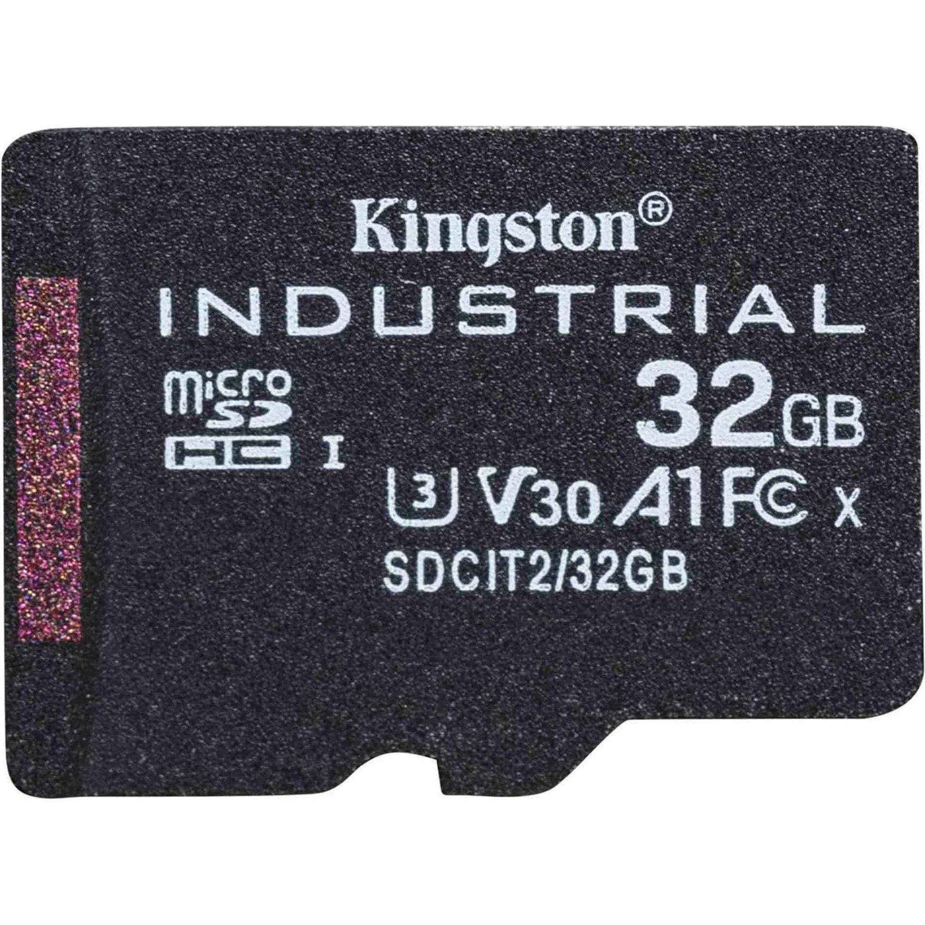Kingston microSDHC Industrial pSLC (32 GB, microSDHC, U3, UHS-I), Speicherkarte, Schwarz