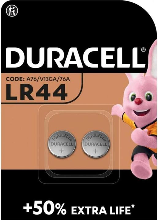Duracell - 1.5 V ALKALI-MANGAN-KNOPFZELLE - LR44 - 2 St. (2 Stk., A76 / LR44 / AG13 / L1154 / LR1154 / 157, 105 mAh)