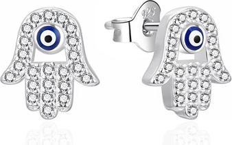 Image du produit Agato - Silver earrings with zircons Hand of Fatima AGT-E105PW
