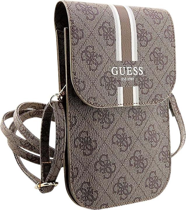 Immagine prodotto Guess Borsa telefonica con strisce stampate in PU 4G - marrone
