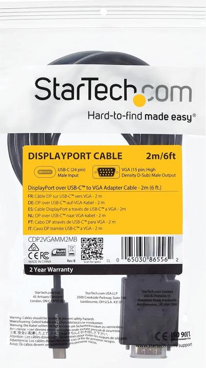 Produktbild StarTech USB Typ C — VGA (2 m)