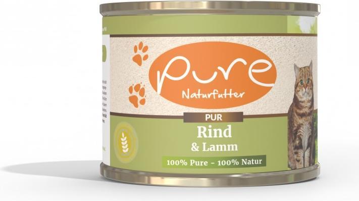 Pure Naturfutter Katzenmenü PUR Rind & Lamm (Adult, 1 Stk., 195 g)