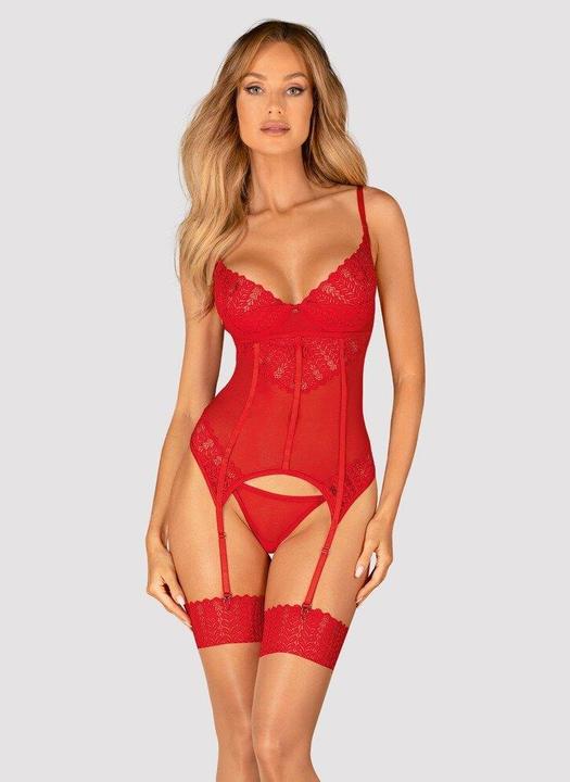 Image du produit Obsessive - Corset et String Ingridia - Rouge (XL)