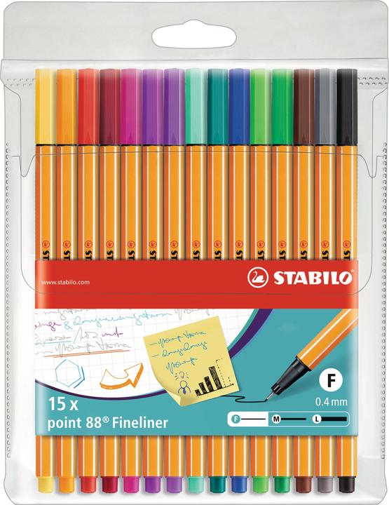 Produktbild STABILO point 88 Fineliner (Mehrfarbig, 5 x)