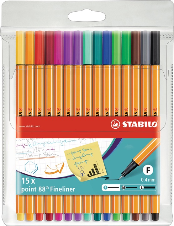Produktbild STABILO point 88 Fineliner (Mehrfarbig, 5 x)