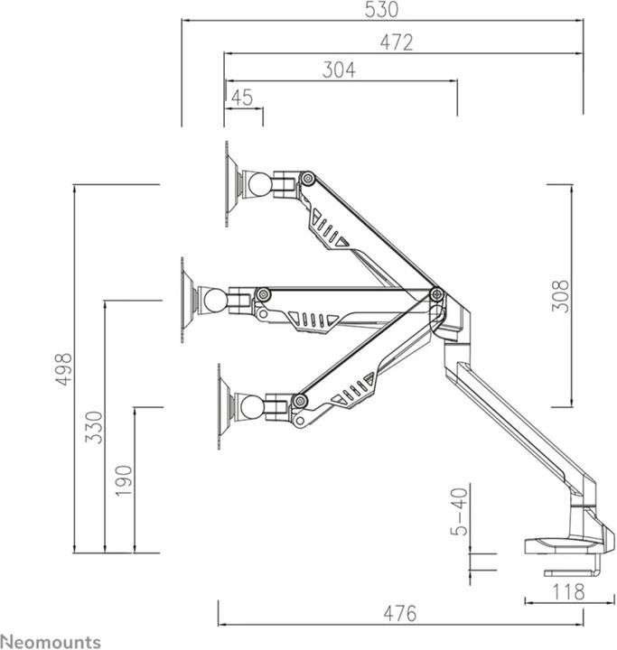 Actual product image Neomounts FPMA-D750BLACK2 (Table, 32", 8 kg)