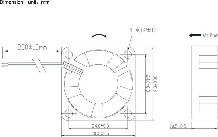 Produktbild Tru Components TC-MX3010-5V0.18A Axiallüfter 5 V/DC 6 m³/h (L x B x H) 30 x 30 x (30 mm)