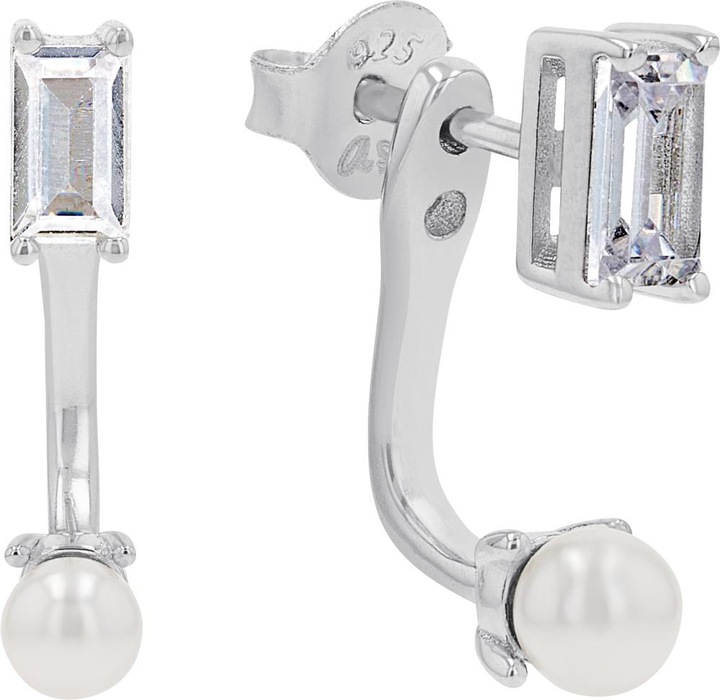 Produktbild S.Oliver Ohrschmuck für Damen, 925 Sterling Silber, Zirkonia synth., Muschelkernperle (Silber 925)