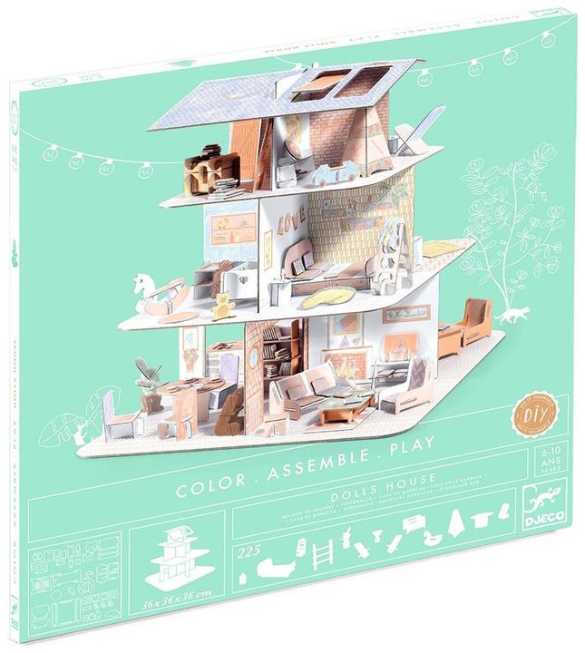 Actual product image Djeco 3D Building & Painting Set Doll House