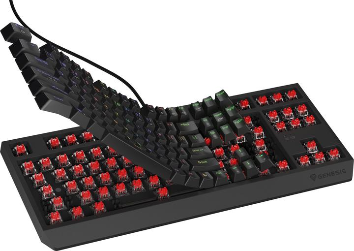 Actual product image Genesis Thor 230 TKL czarna RGB Outemu Red (US, Cable)