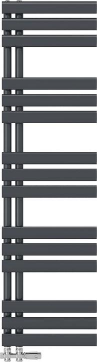 Emke Electric Bathroom Radiator, 1430x400mm - Anthracite Oval tube Towel dryer