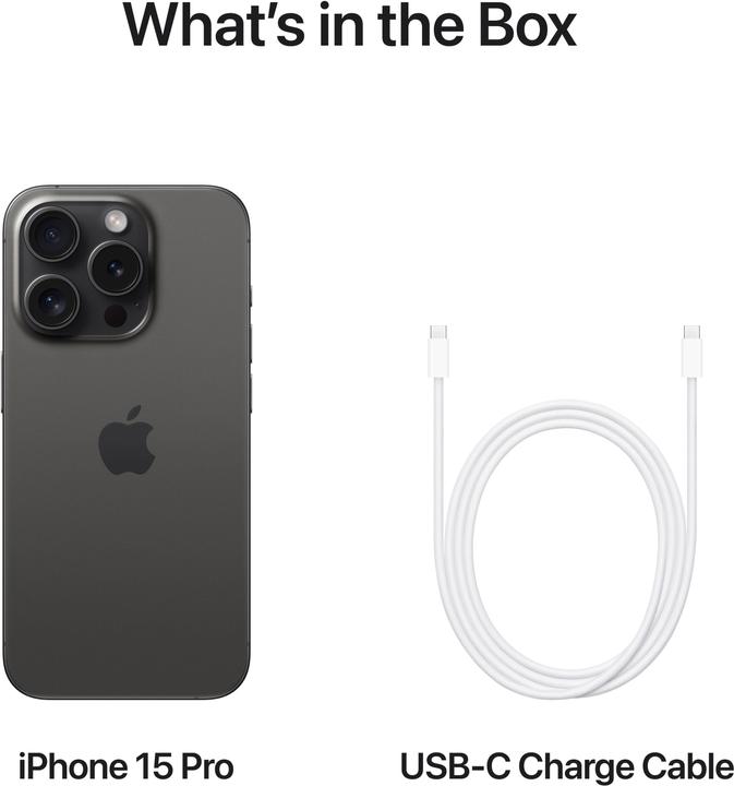Produktbild Apple iPhone 15 Pro (512 GB, Black Titanium, 6.10", SIM + eSIM, 5G)