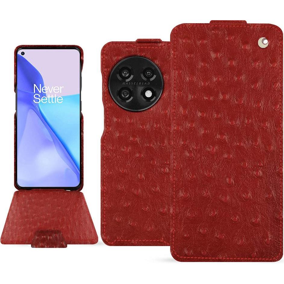 Thumbnail - Noreve Lederschutzhülle vertikal (OnePlus 11), Smartphone Hülle, Rot