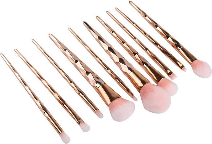 Immagine prodotto JTI Set di pennelli per il trucco, 10 pennelli - oro rosa (Set)