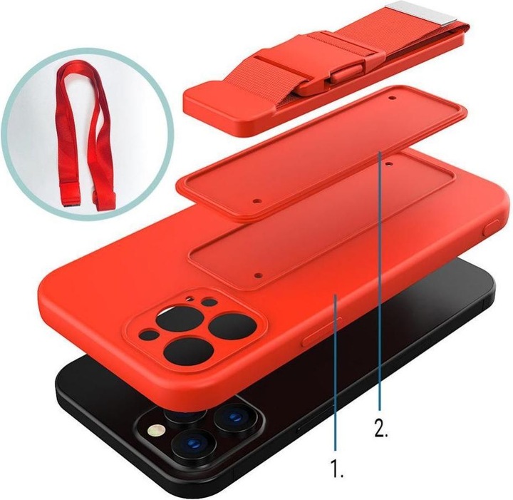 Produktbild Hurtel Rope case gel case with a lanyard chain bag lanyard Samsung Galaxy S20 red (Samsung Galaxy S20)