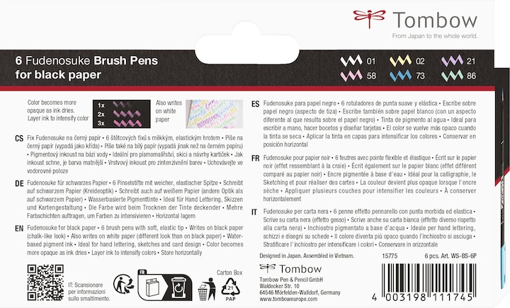 Produktbild Tombow Brush Pen (Mehrfarbig, 6 x)