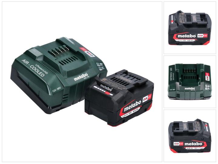 Produktbild Metabo Basis Set 1x Li-Power Akkupack 18 V 4,0 Ah CAS Li-Ion Akku ( 625027000 ) + ASC 145 Schnell La (18 V)