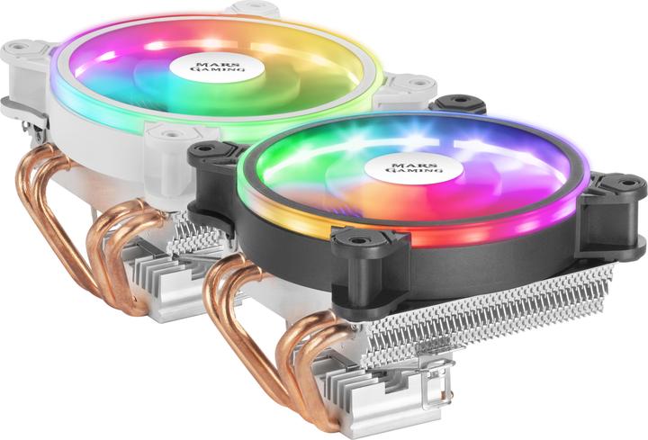 Produktbild Mars Gaming MCPU220 CPU Heatsink TDP Dual ARGB PWM Silent Black (120 mm)