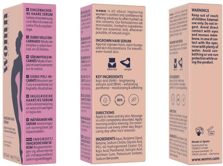 Nutritional values and ingredients womn Ingrown Hair (50 ml, 1 x, 95 g)