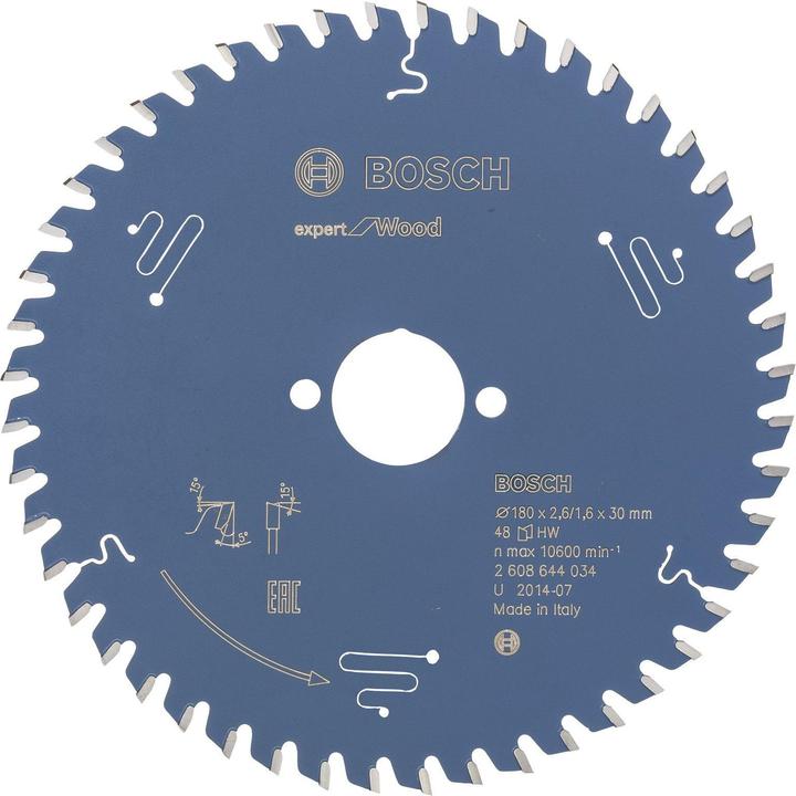 Immagine prodotto Bosch Professional Zubehör Lama circolare Expert per legno, 180 x 30 x 2,6 mm, 48