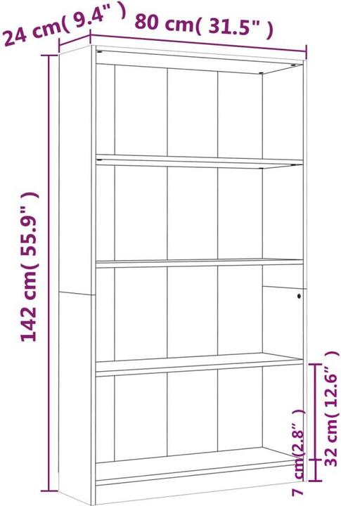 Image du produit vidaXL Borghild (80 x 24 x 142 cm)
