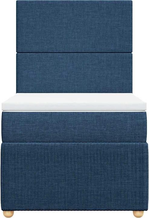 Actual product image vidaXL Boxspringbett Einzelbett Polsterbett Bett Matratze Blau 80x200cm Stoff (80 x 200 cm)