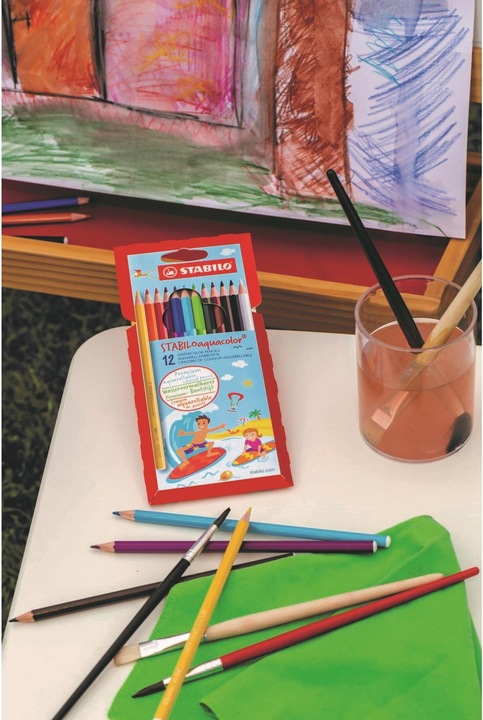 Produktbild STABILO aquacolor Aquarell-Buntstift (Mehrfarbig, 12 x)