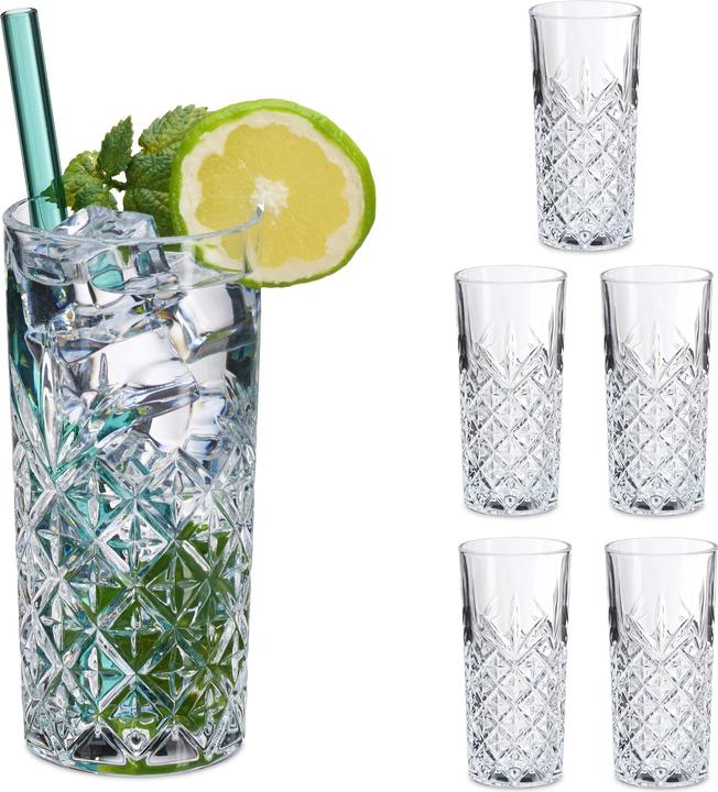 Produktbild Relaxdays 6x Longdrinkgläser (0.33 l, 6 x)