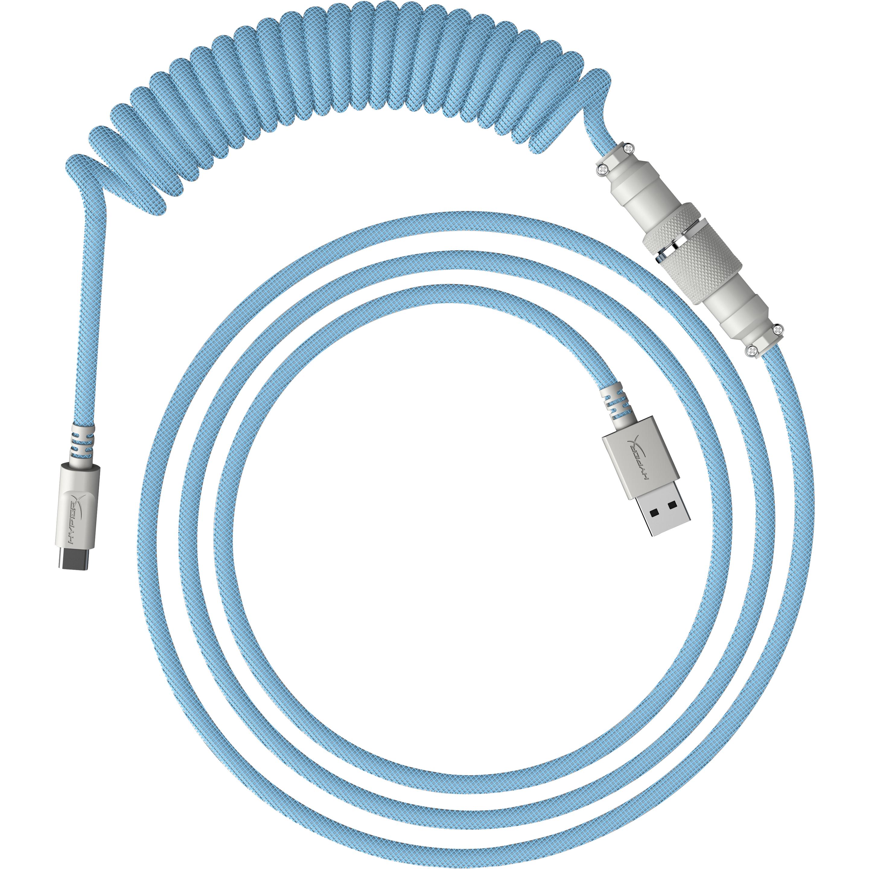 HyperX USB-C Coiled Cable Light Blue-White (1.37 m, USB 3.2 Gen 1), USB Kabel