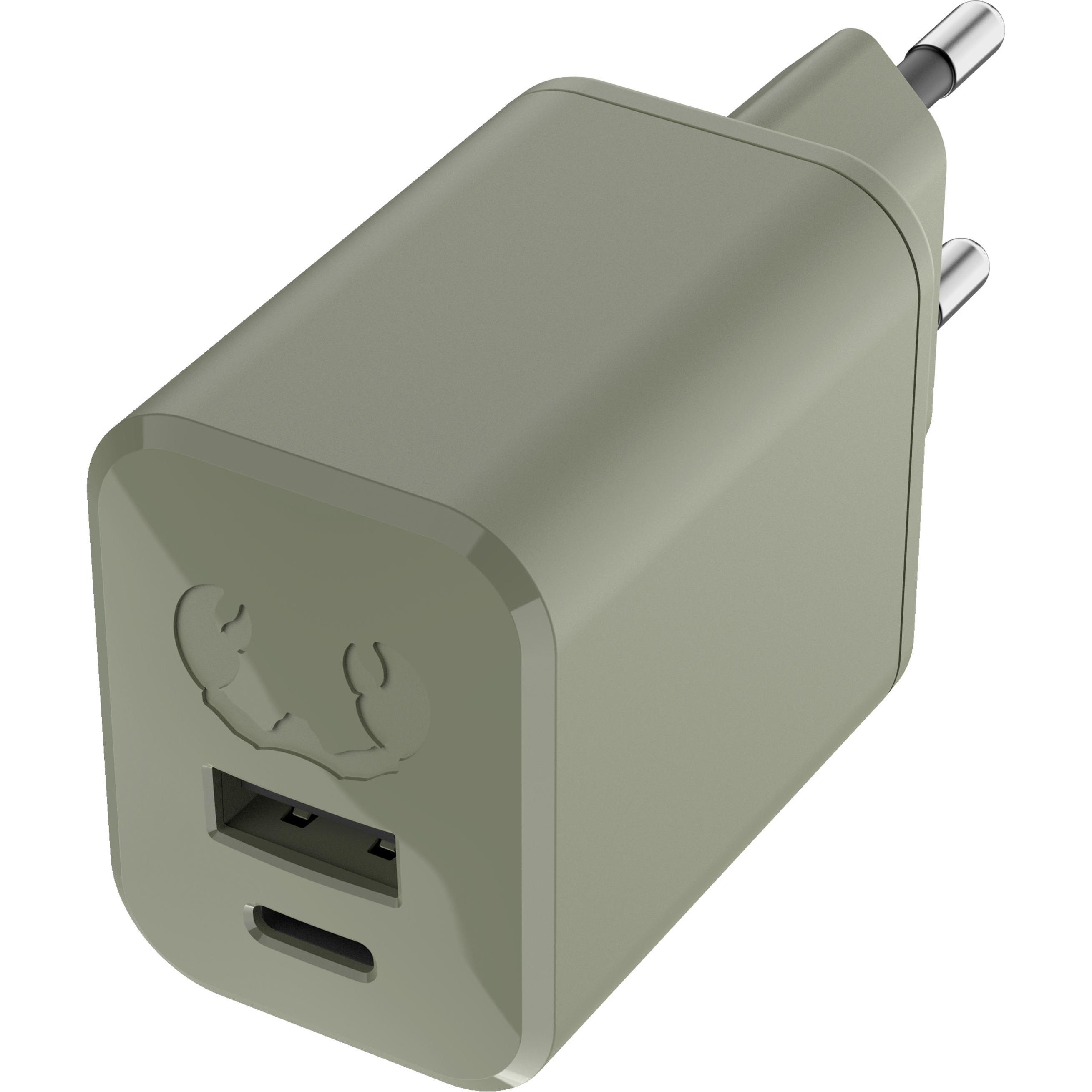Fresh'N Rebel Mini Caricatore USB A + USB C (45 W), Caricatore USB, Verde