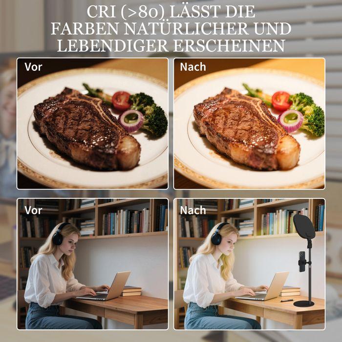 Actual product image Swisshandel24 LED-Nachttischlampe, 10 Dimmstufen, 5 Farben, Speicherfunktion, Metall, Schwarz (1150 lm)