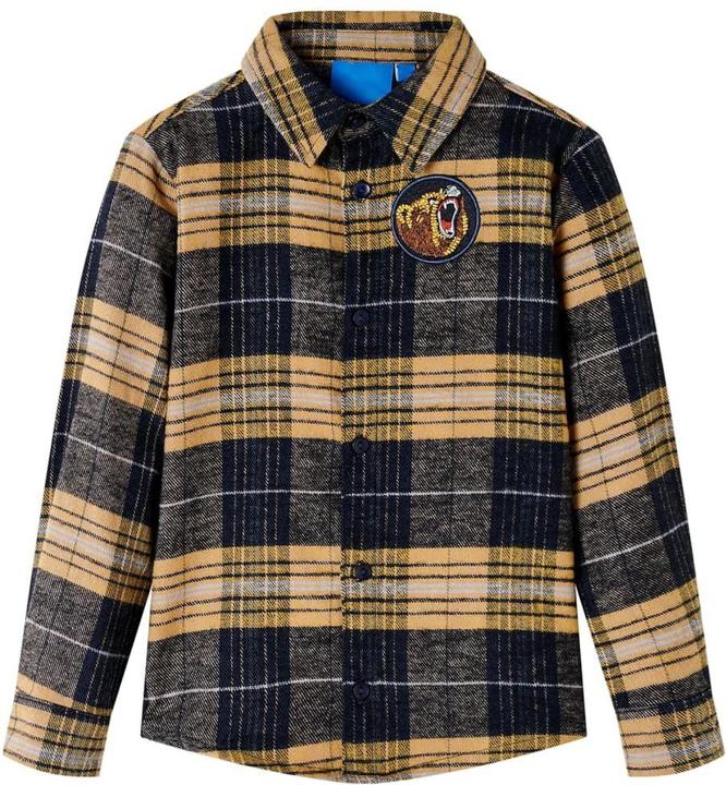 Immagine prodotto vidaXL Camicia da bambino a scacchi gialli e neri 104,Materiale: 100 (104)