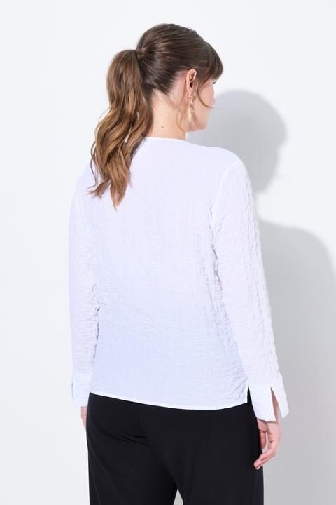 Produktbild Ulla Popken Tunika-Bluse, Raffung, V-Ausschnitt, Langarm (46, 48)