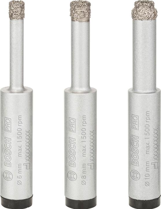 Produktbild Bosch Professional Zubehör PRO Ceramic dry Bohrer-Set, 6 x 33, 8 x 33, 10 x 33 mm, 3-tlg. (10 mm, 6 mm, 8 mm)