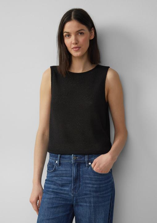 Actual product image S.Oliver T-Shirt Semitransparentes Stricktop mit Rundhalsausschnitt (46)