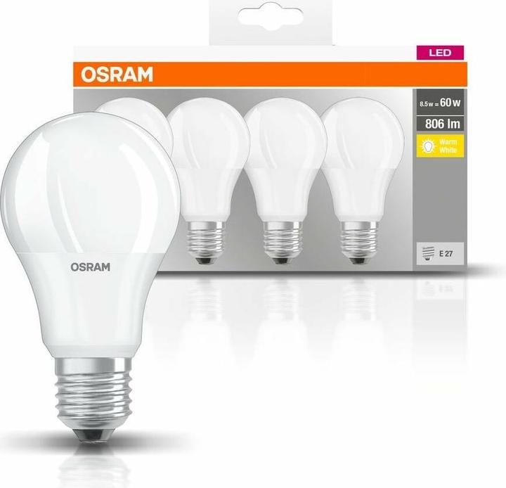 Actual product image Osram Led Base Classic A (E27, 9 W, 806 lm, 4 x, F)