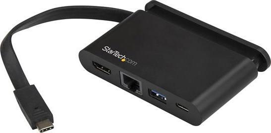 Produktbild StarTech USB C Multiport Adapter mit HDMI - 4K - Mac / Windows - 1xA + 1xC - 100W PD 3.0 - GbE (USB-C, 3 Ports)