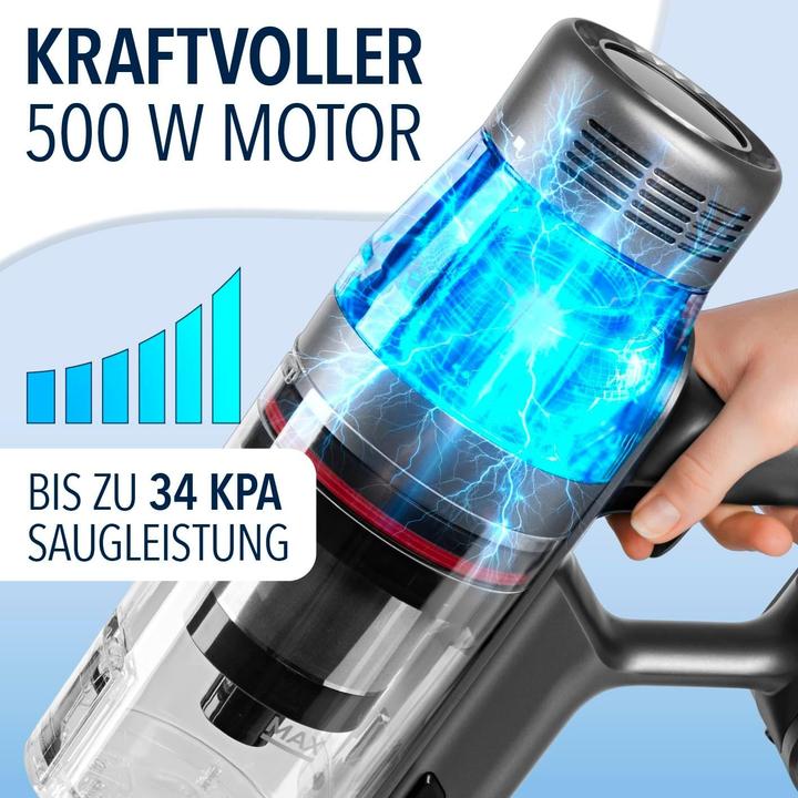 Actual product image CleanMaxx AeroTec Cordless Vacuum with Auto-Empty Station, 34 kPa Suction, 60-Min Runtime, UV-C Mite Nozzle