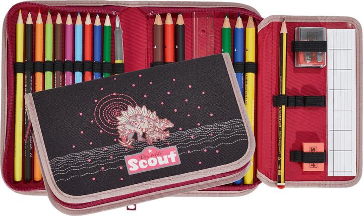Produktbild Scout Schüler-Etui gefüllt Pink Dino 23-teilig