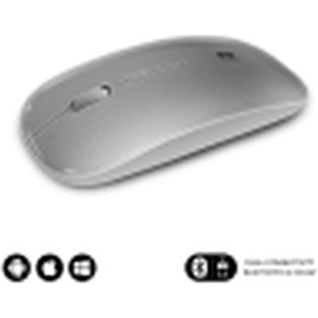 Subblim Mouse Raton Dual Flat Argento Ricaricabile (Senza fili), Mouse, Argento