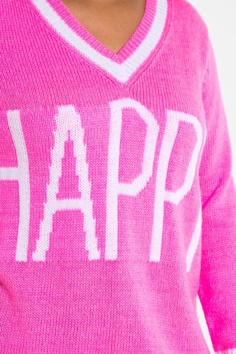 Produktbild Angel of Style Pullover, Straight Fit, HAPPY Schriftzug, Langarm (54, 56)