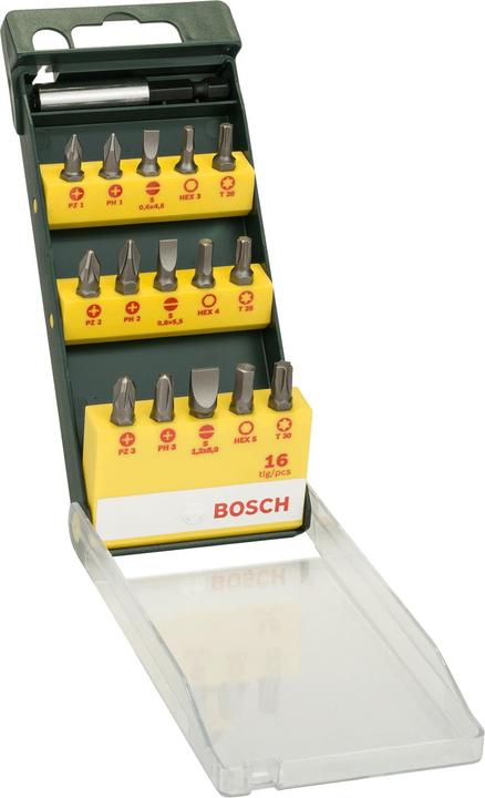 Produktbild Bosch Zubehör 16-teiliges Schrauberbit-Set mit magnetischen Universalhalter (Innensechskant, Innensechsrund TX)