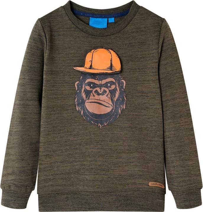 Produktbild vidaXL Kinder-Sweatshirt Dunkelkhaki Melange 128,Material: 80 (128)
