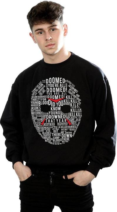 Actual product image Absolute Cult Mens Jason Text Mask Sweatshirt (3XL)