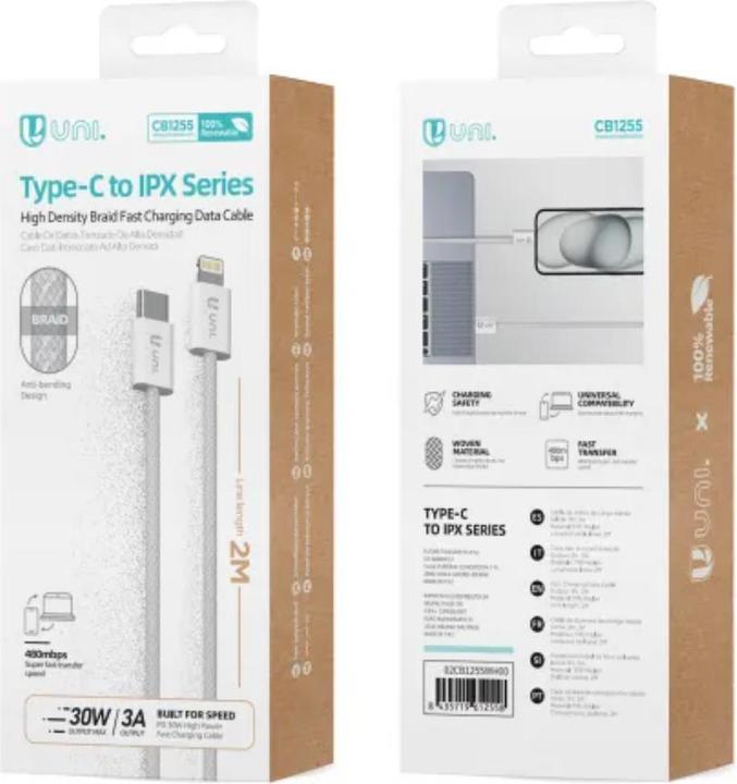 Produktbild Unico Cable USB Tipo(C) A Lightning 30w 3a (2 m, USB 3.2 Gen 1)